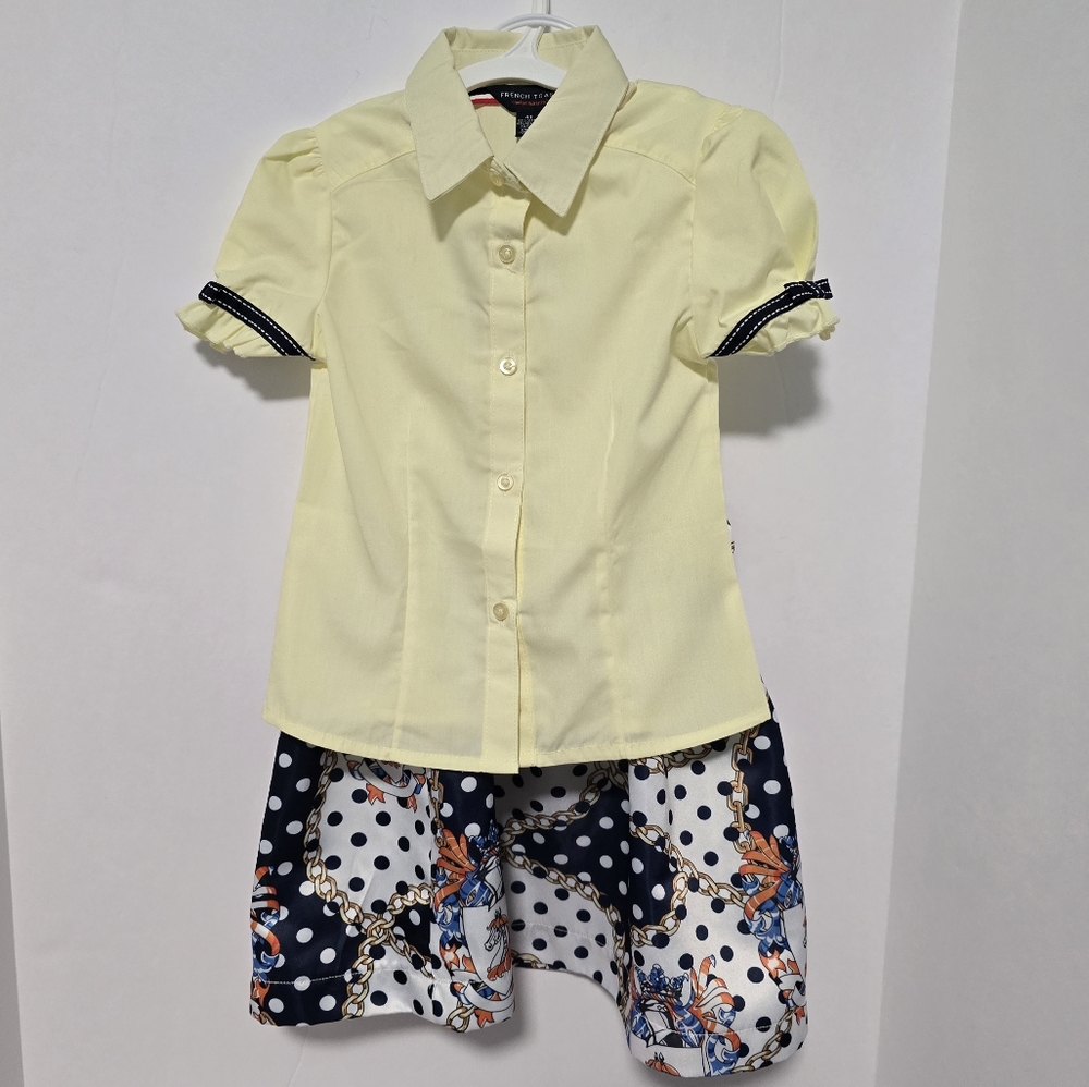 French Toast Girls Preppy School Uniform Short Sleeve Tops With Matching Skirt - Picture 3 of 16